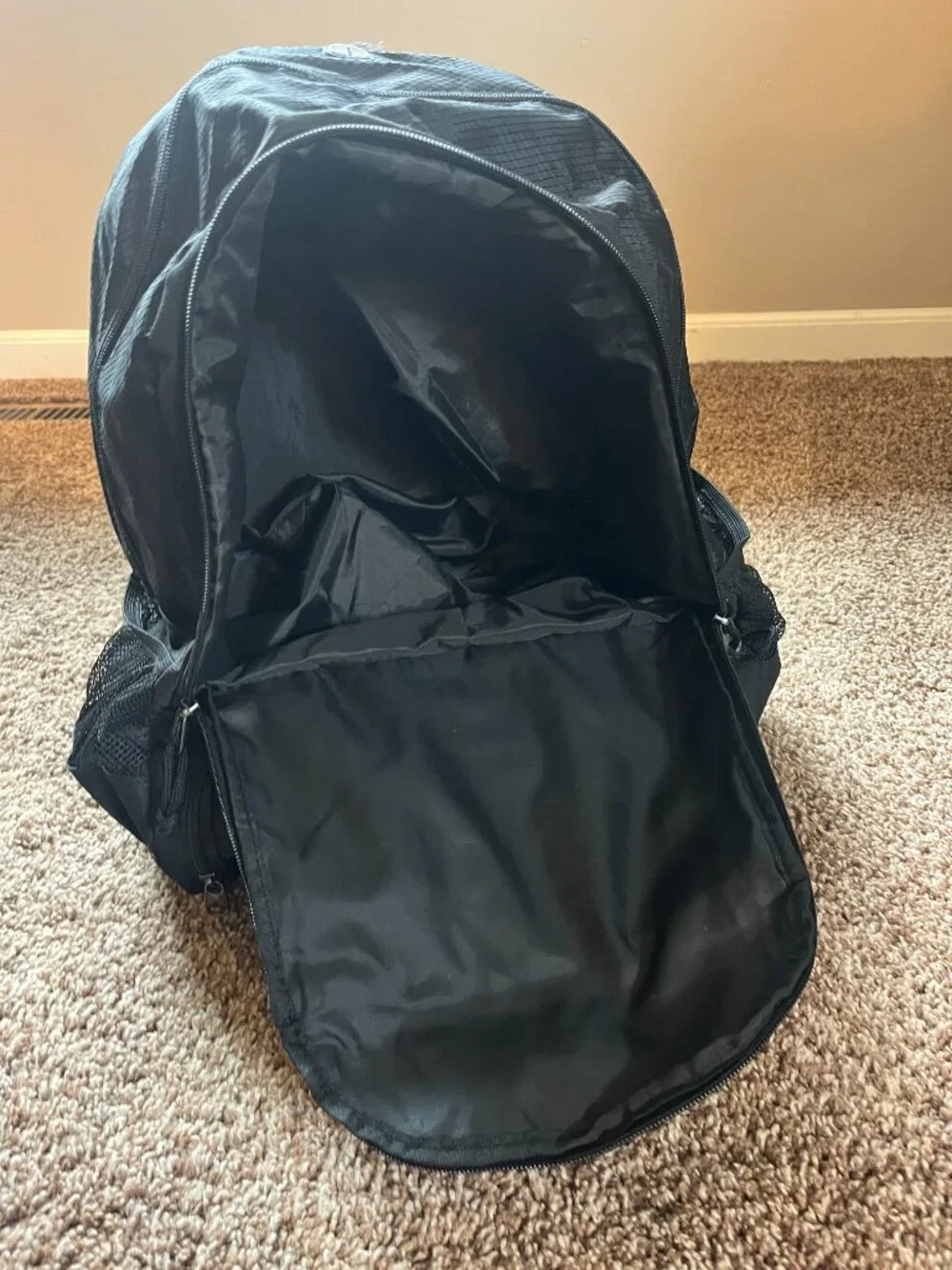 Black sports backpack